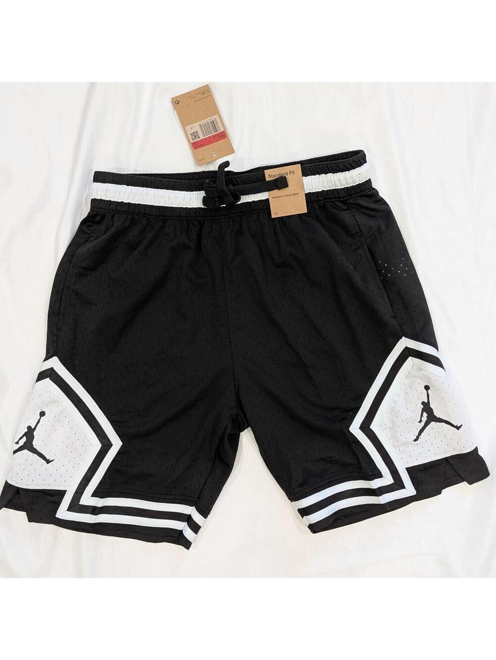 Nike Men's/Women's Jordan Sport Dri-Fit Diamond Shorts Black/White Size M - Picture 2 of 8